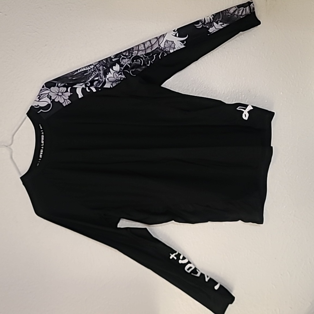 Lafroi Burst Dragon Blossom Mens Compression Long Sleeve Graphic Shirt Size 2XL